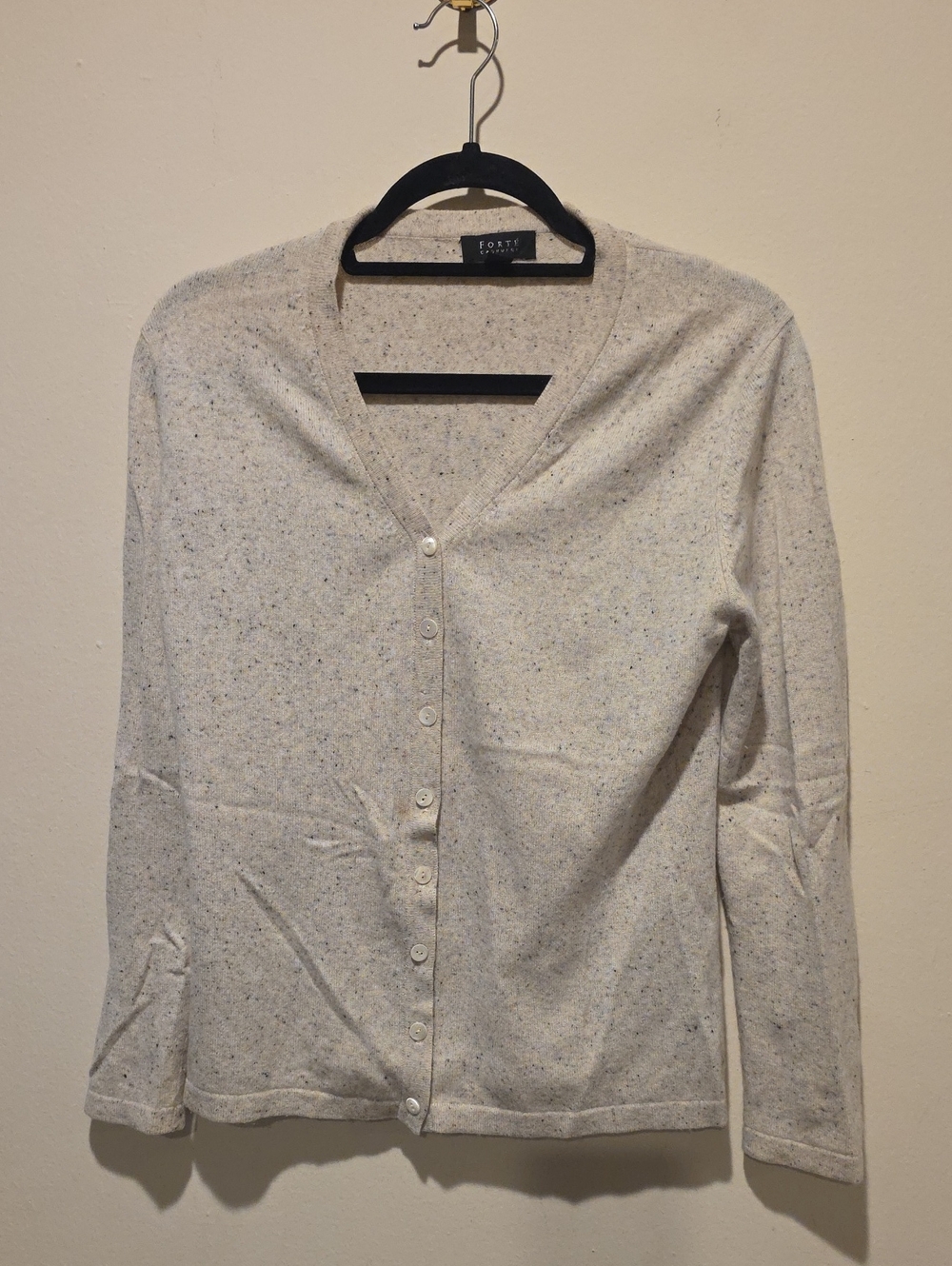Forte 100% Cashmere Size Medium Button Up Down Cardigan